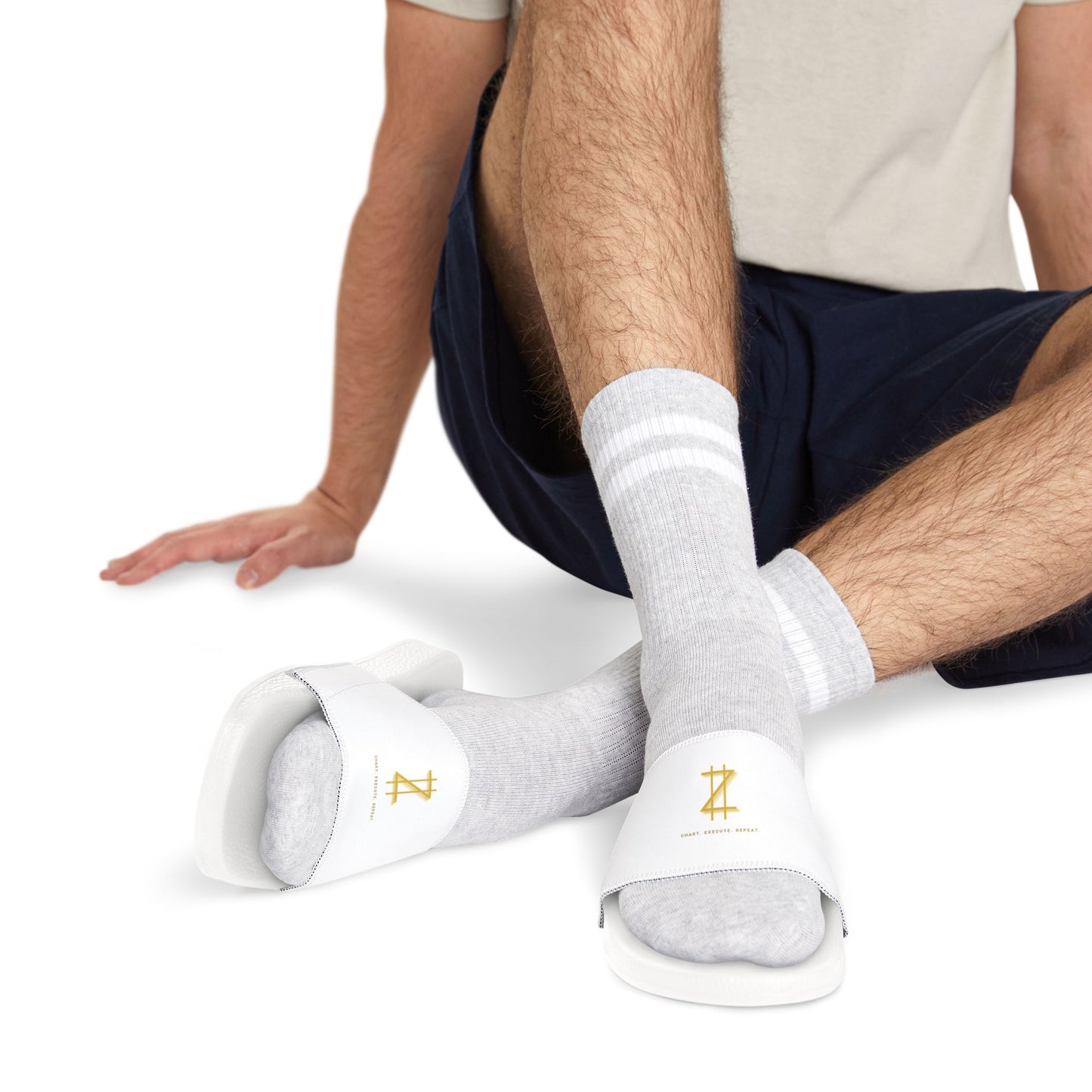 Slippers - White & Gold