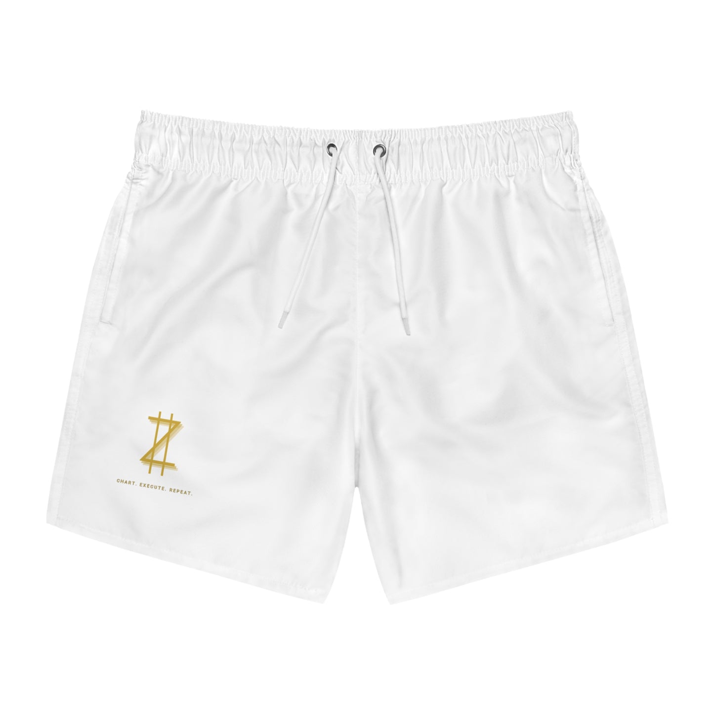 swim trunks white & gold