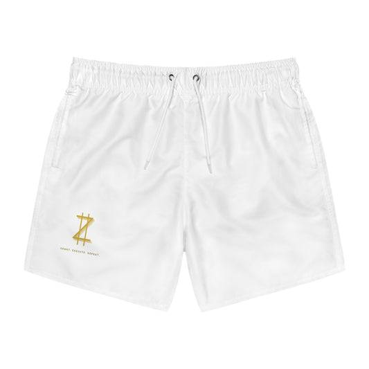 swim trunks white & gold