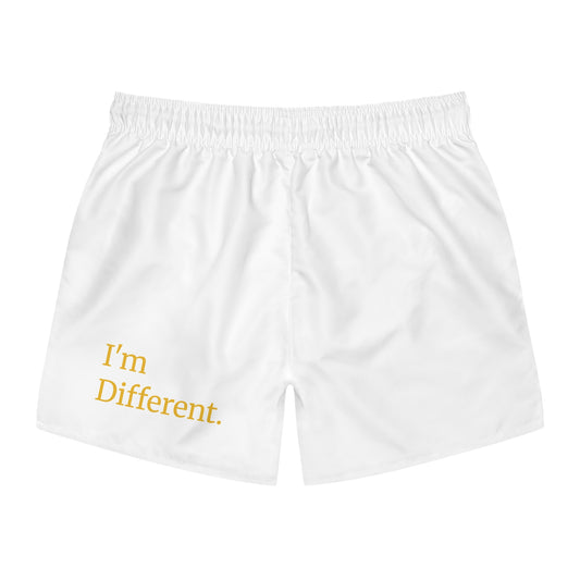 swim trunks white & gold